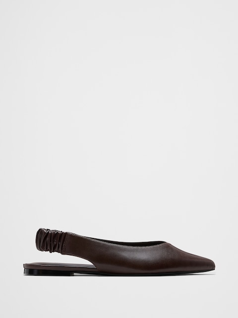 Vegan Leather Pointed Slingback Mule