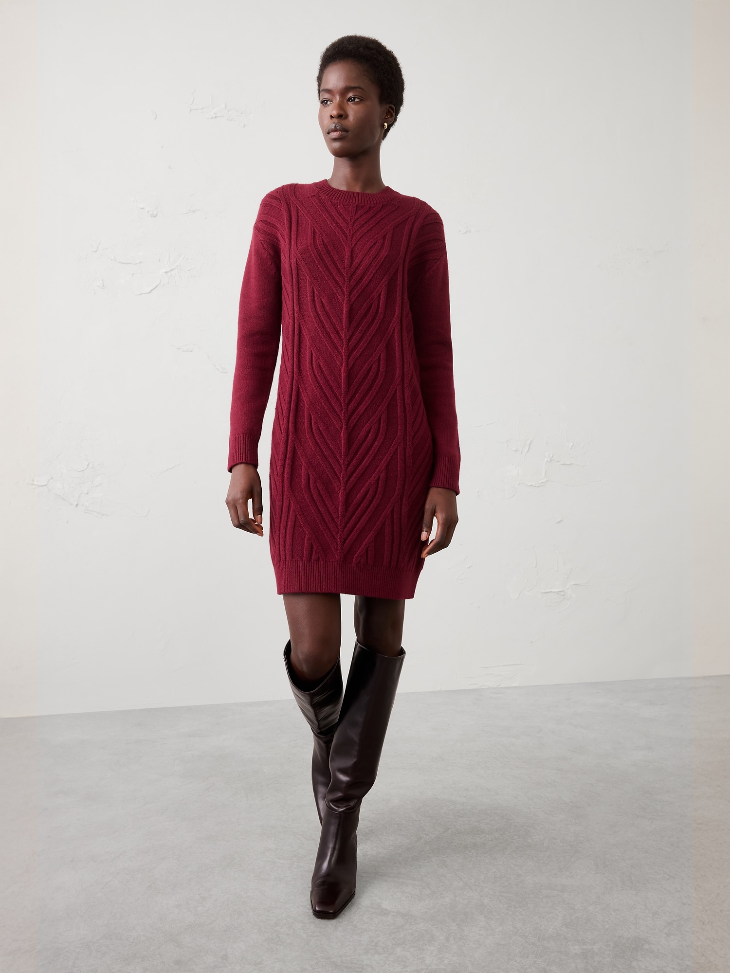 Cable Mini Sweater Dress