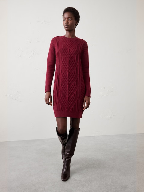 Cable Mini Sweater Dress