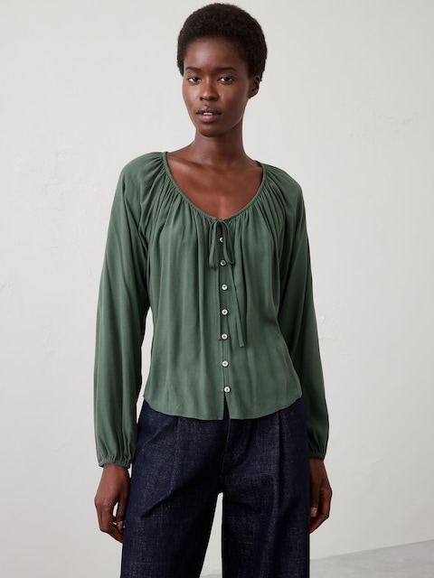 Scoop-Neck Blouse