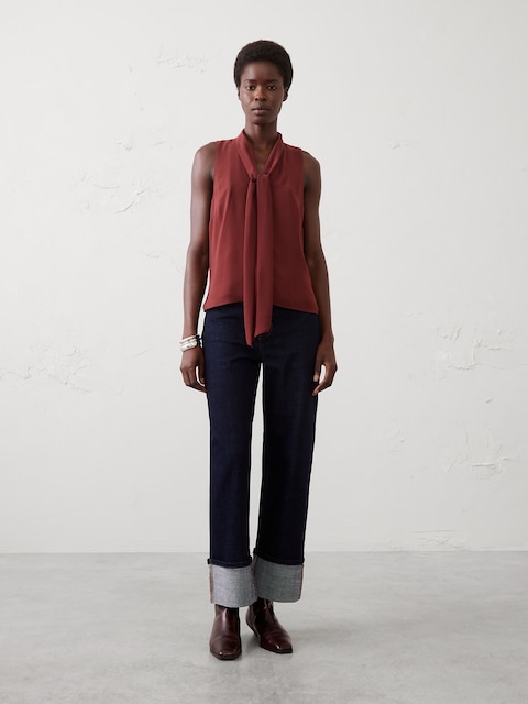 Scarf-Neck Blouse