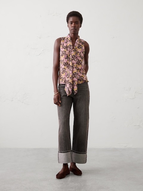 Scarf-Neck Blouse