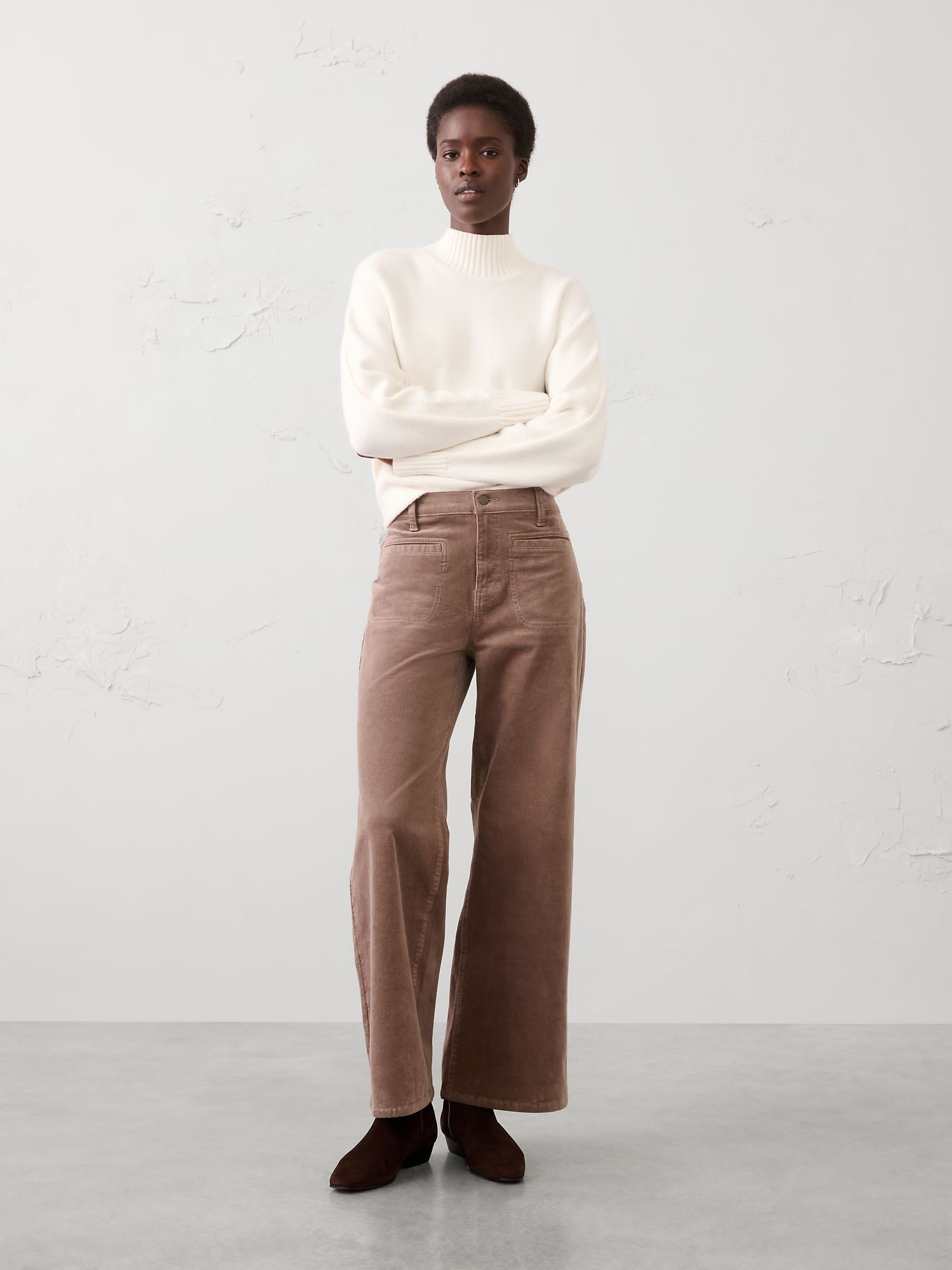 パンツ 25AW Corduroy Flat Tapered Trousers Tapered Corduroy Pants | Banana Republic Factory