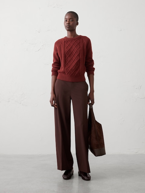 Hayden Sculpted Stretch Wide-Leg High-Rise Pant
