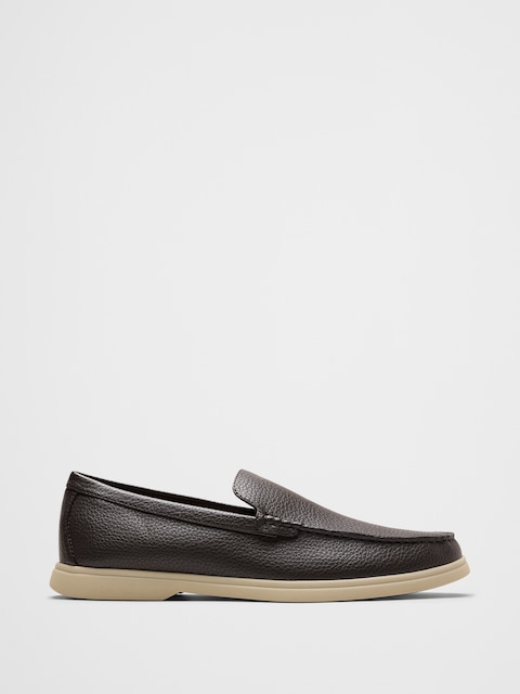 Vegan Pebbled Leather Sneaker-Bottom Loafer