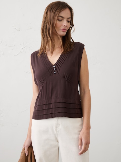 Crepe Pleated Swing Top