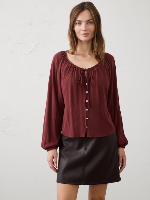 Scoop-Neck Blouse