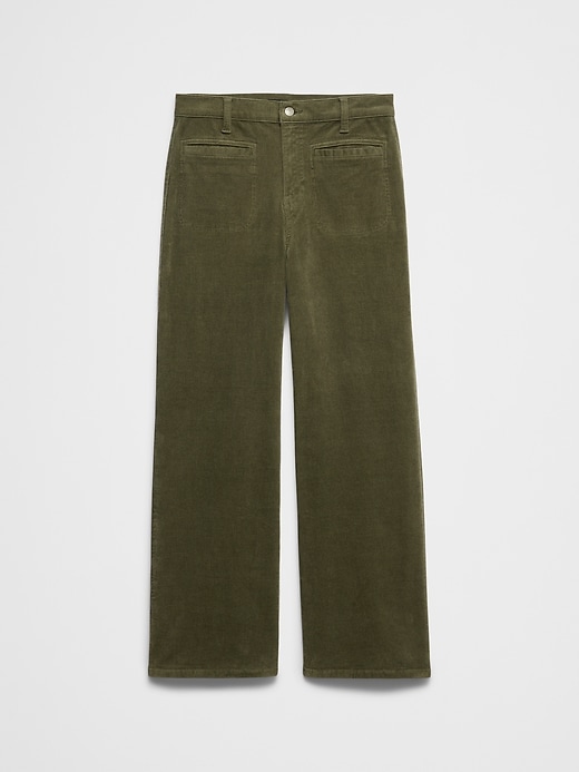 Wide-Leg High-Rise Corduroy Patch Pocket Pant | Banana Republic