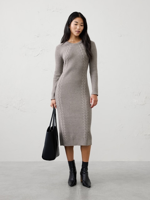 Cable Midi Sweater Dress