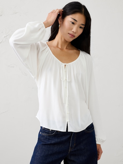 Scoop-Neck Blouse