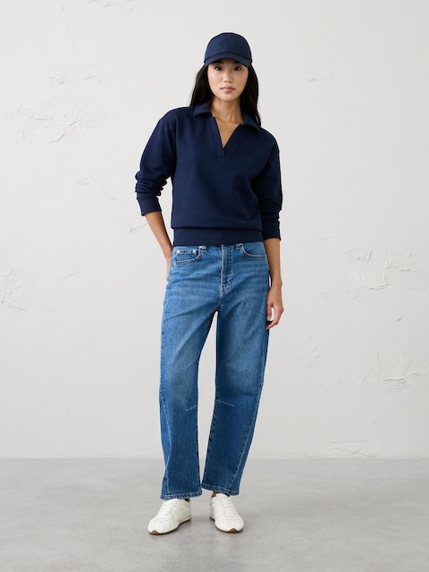 Fleece Collared Sweatshirt