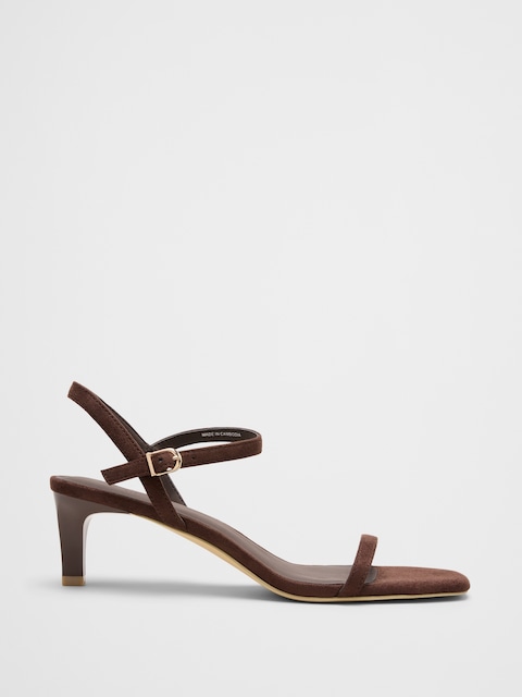 Vegan Leather Kitten Heel Sandal