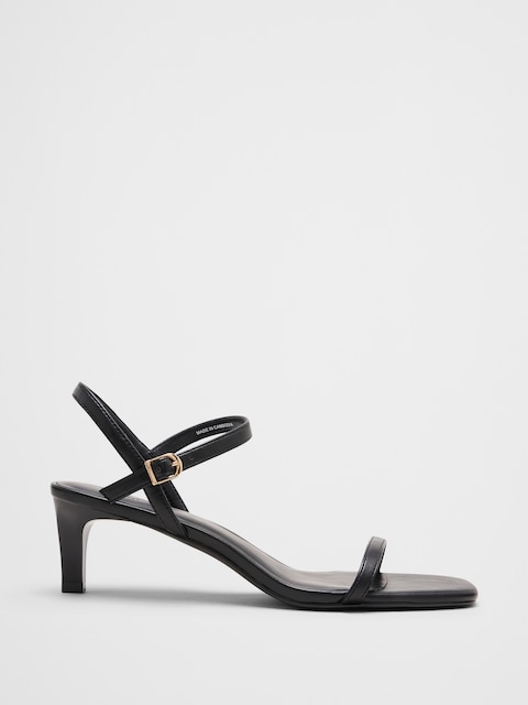 Vegan Leather Kitten Heel Sandal