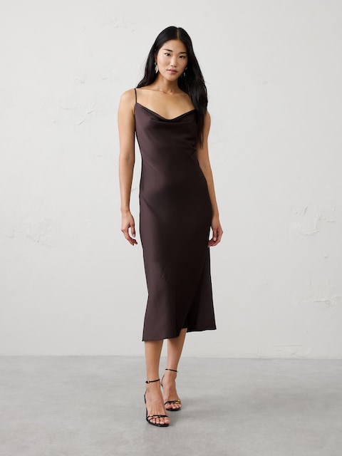 Satin Midi Slip Dress