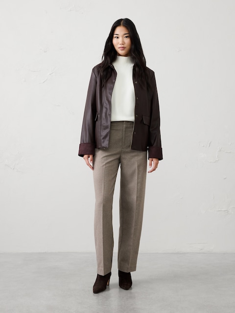 Straight-Leg High-Rise Donegal Pant