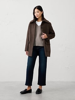 Wool-Blend Melton Coat | Banana Republic Factory
