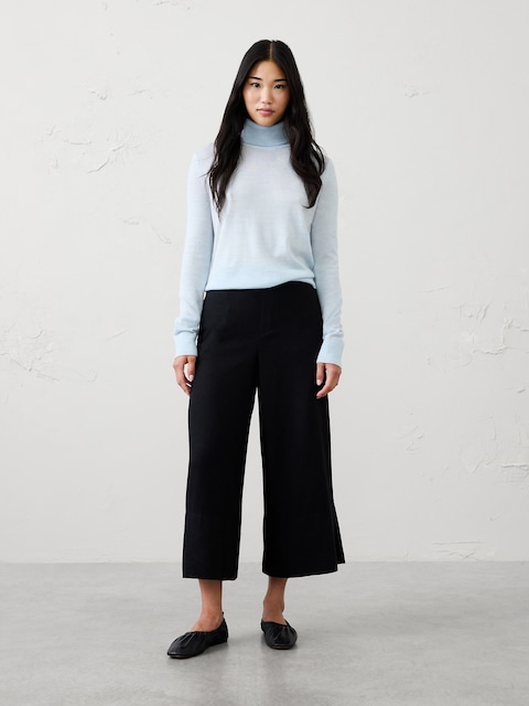 Anyday Wide-Leg High-Rise Linen-Blend Crop Pant