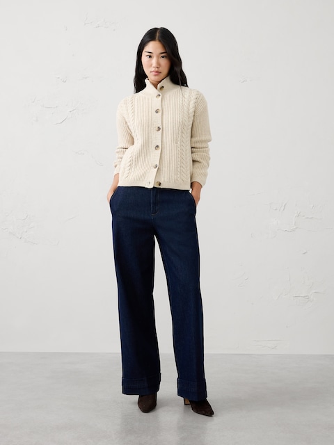 Perfectly Soft Cable Sweater Jacket
