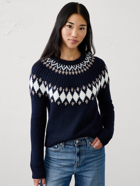 Fair Isle Ribbed Sweater