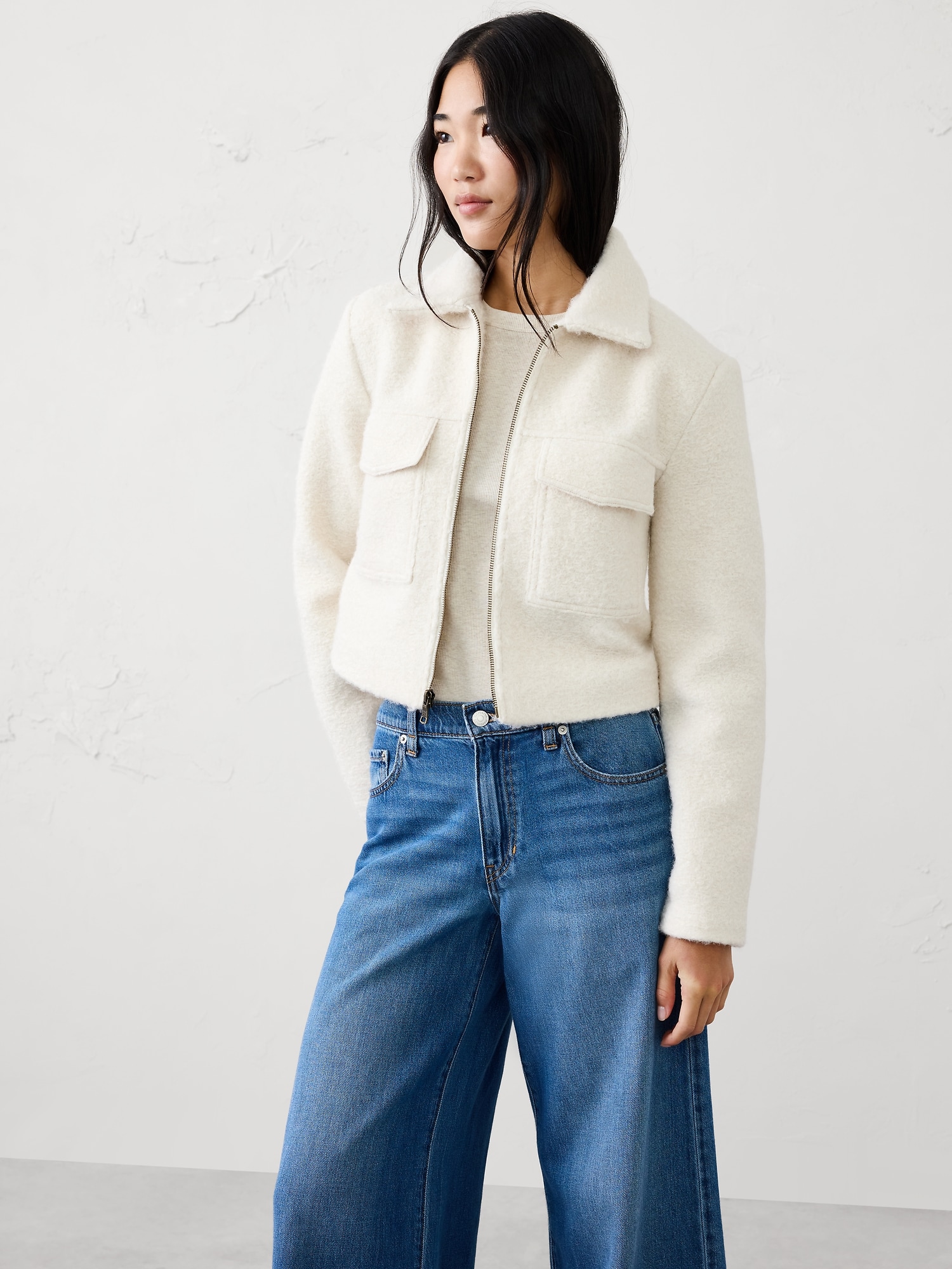 Boucle Cropped Jacket | Banana Republic Factory