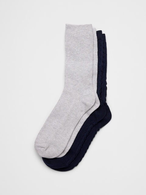 Womens Textured Stripe Socks (2 Pack)