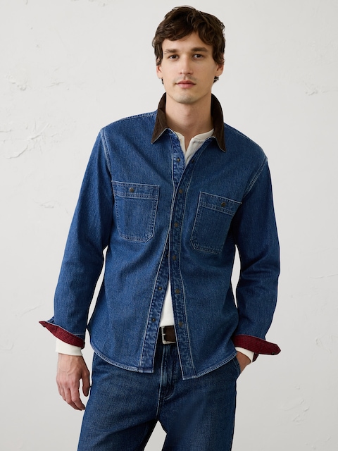 Denim Flannel-Lined Shirt Jacket