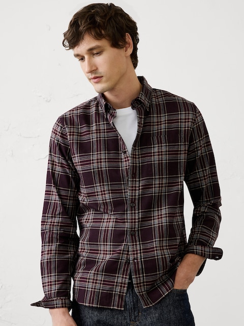 Slim-Fit Lightweight Flannel Shirt