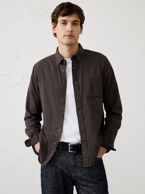 Slim-Fit Lightweight Flannel Shirt