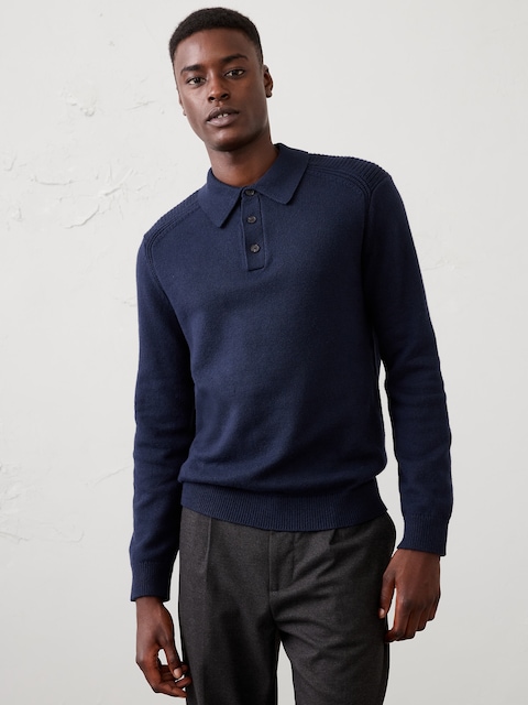 Lofty Textured Sweater Polo