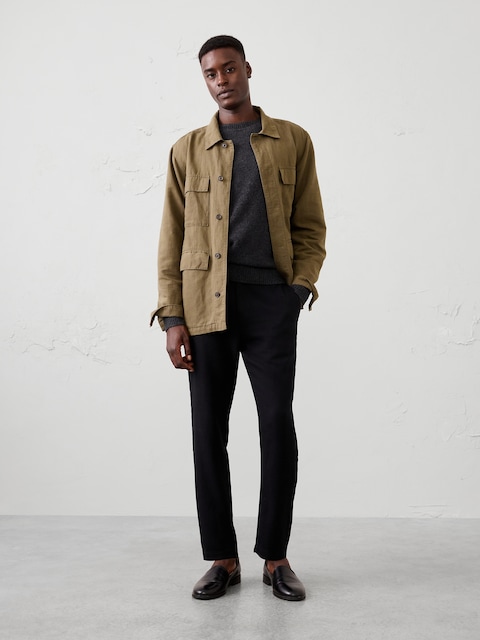 Athletic-Fit Linen-Blend Pant