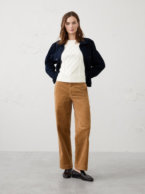 Straight-Leg Mid-Rise Corduroy Pant
