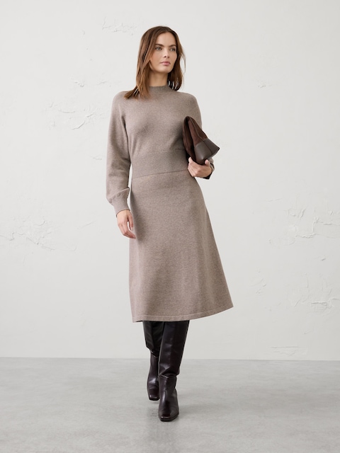 Turtleneck Midi Sweater Dress