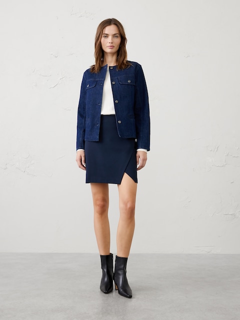 Overlap Ponte Mini Skirt