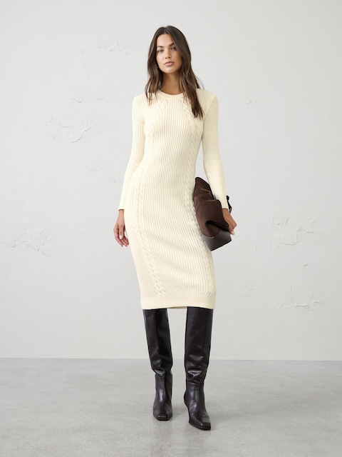Cable Midi Sweater Dress