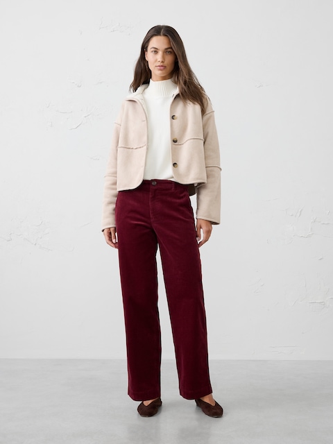 Straight-Leg Mid-Rise Corduroy Pant