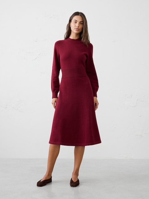Turtleneck Midi Sweater Dress