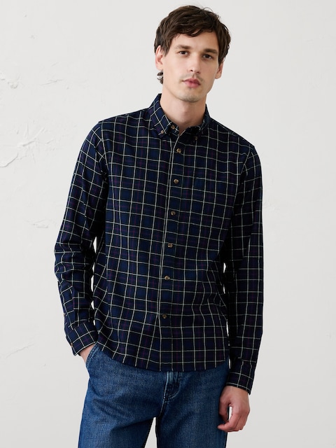 Slim-Fit Lightweight Flannel Shirt