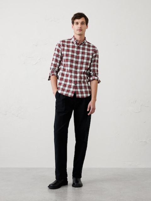 Slim-Fit Lightweight Flannel Shirt