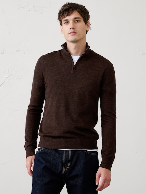 Merino Wool Quarter-Zip Sweater