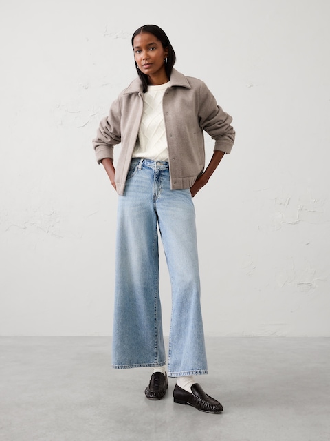 Knit Melton Short Jacket