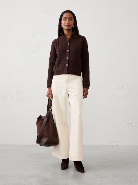 Perfectly Soft Cable Sweater Jacket