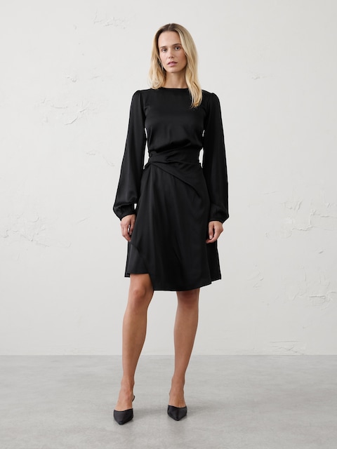 Draped Asymmetrical Mini Dress