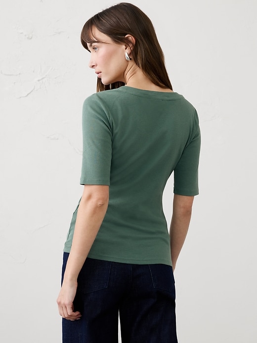 Ribbed Elbow-Sleeve T-Shirt, photo 5 of 20