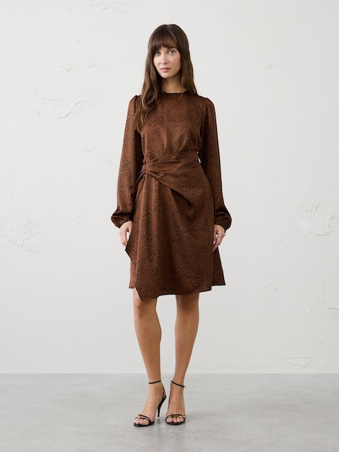 Draped Asymmetrical Mini Dress