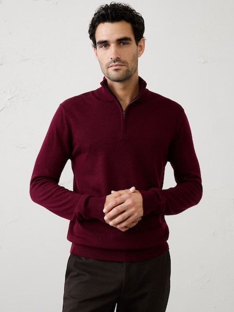 Merino Wool Quarter-Zip Sweater