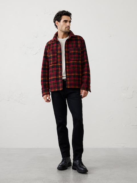 Plaid Brushed Shirt Jacket