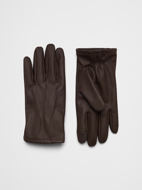 Mens Vegan Leather Gloves