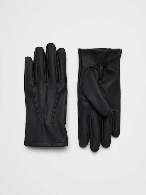 Mens Vegan Leather Gloves