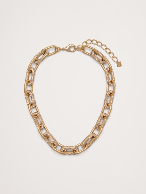 Pave Paperclip Necklace