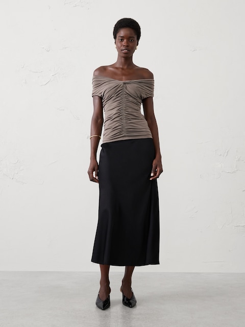 Jersey Front-Ruched Top
